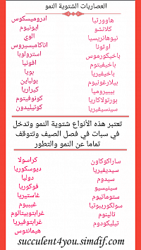 انواع عصاريات شتوية النمو